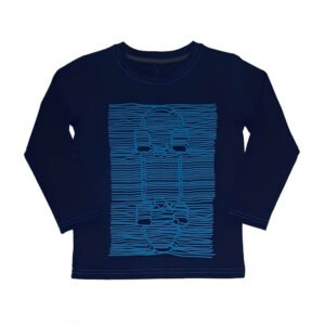 Polo niño manga larga algodón azul