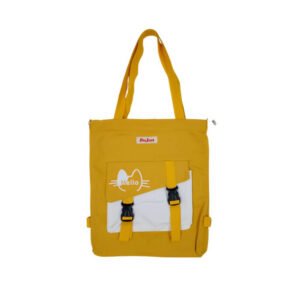 Bolso Kawaii de Canvas diseño Gato - Amarillo