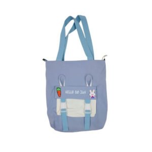 Bolso de tela Kawaii conejo color celeste