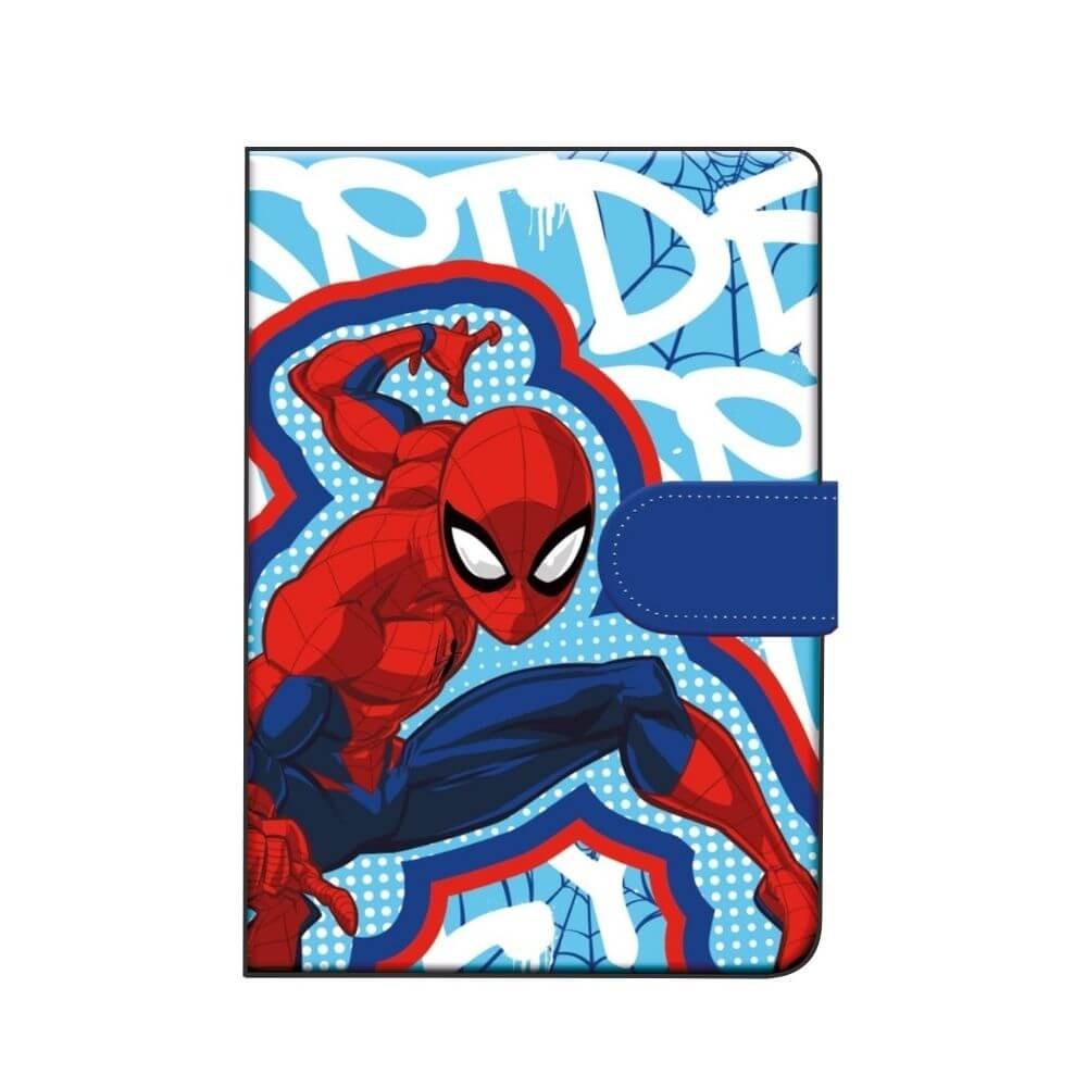 Cuaderno de Notas Spiderman Libreta Rayada con Cierre Magnético