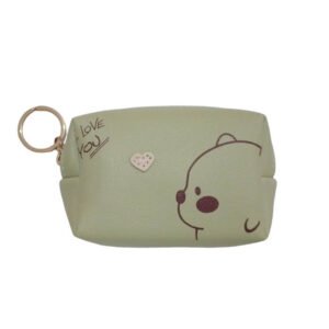 Monedero para Mujer Oso Kawaii con Cierre 10 x 8 x 4 cm - Verde