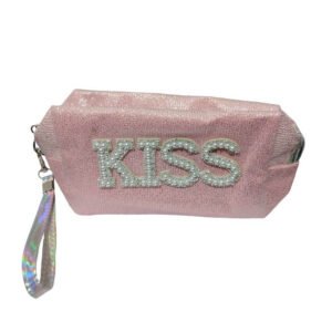 Neceser Rosado KISS Bordado en Relieve – 23 x 12 x 7 cm