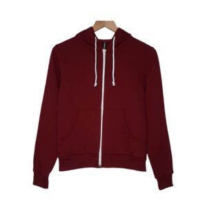 Polera Juvenil para Mujer con Capucha y Cierre Guinda