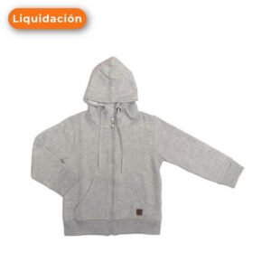 Polera con Capucha para Niño de Franela Plomo