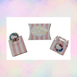 Pack de cajas y bolsitas de Hello Kitty de cartón para candy bar y cumpleaños